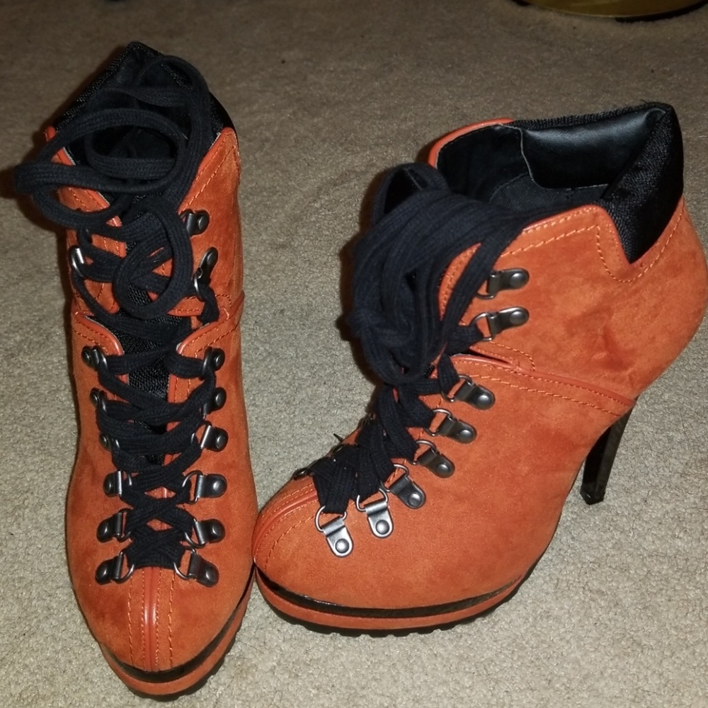Fun bright orangr booties